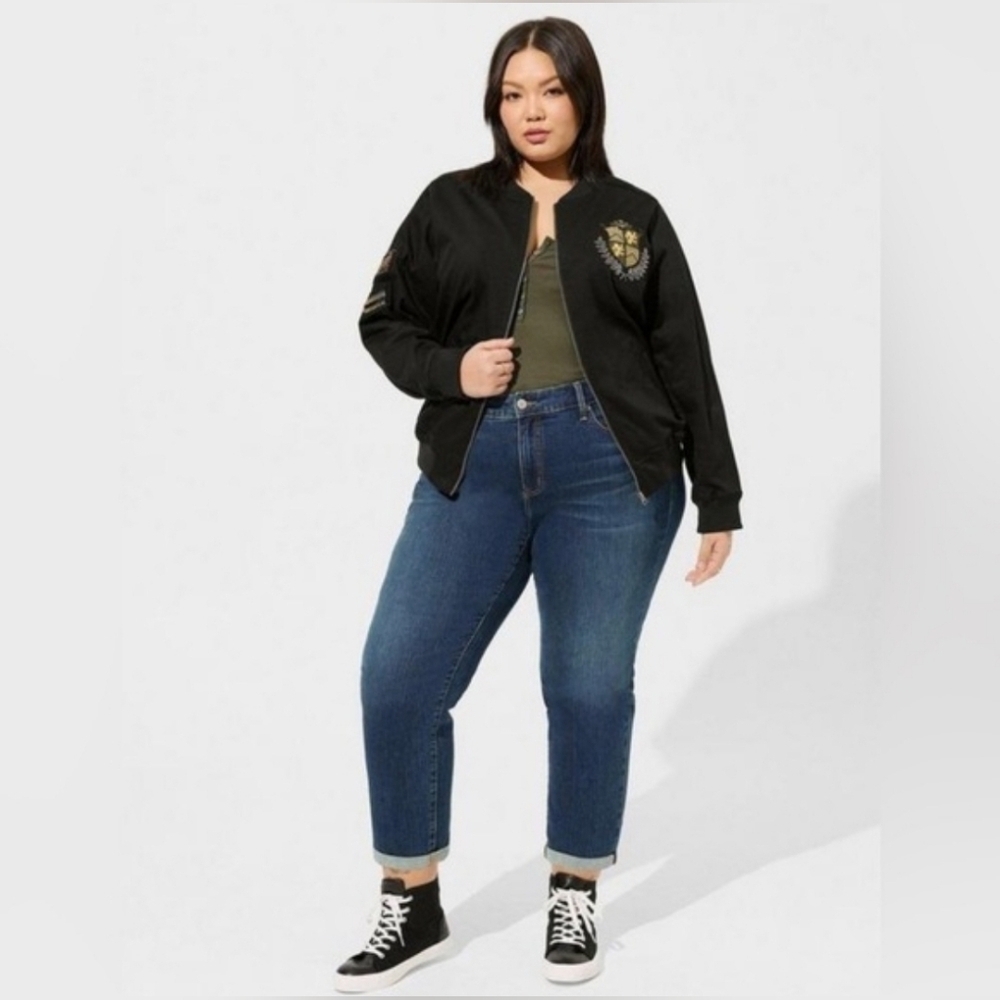 Torrid Black Bomber Military Jacket Size 4 (4X)